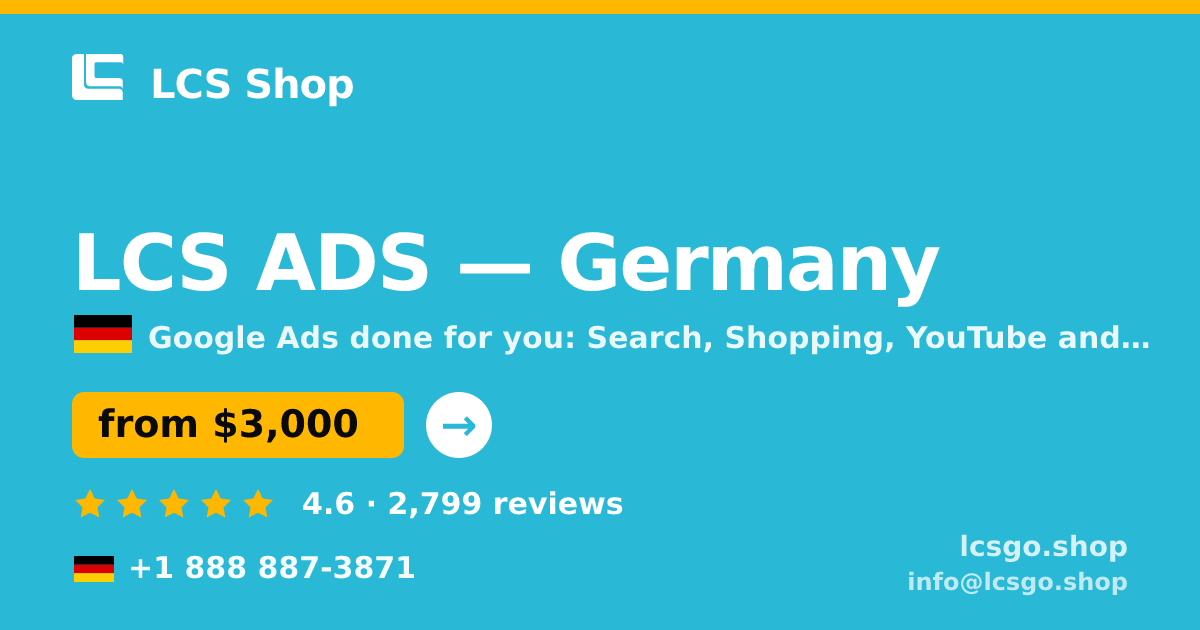 LCS ADS in Germany — from $3,000/mo, rated 4.6/5 by 2799 clients. LCS Shop.
