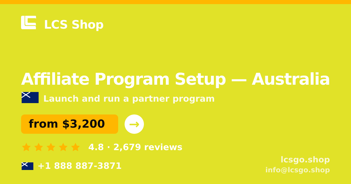 Affiliate Program Setup in Australia — from $3,200, rated 4.8/5 by 2679 clients. LCS Shop.