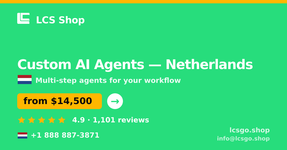 Custom AI Agents in Amsterdam — from $16,500, rated 4.7/5 by 2507 clients. LCS Shop.