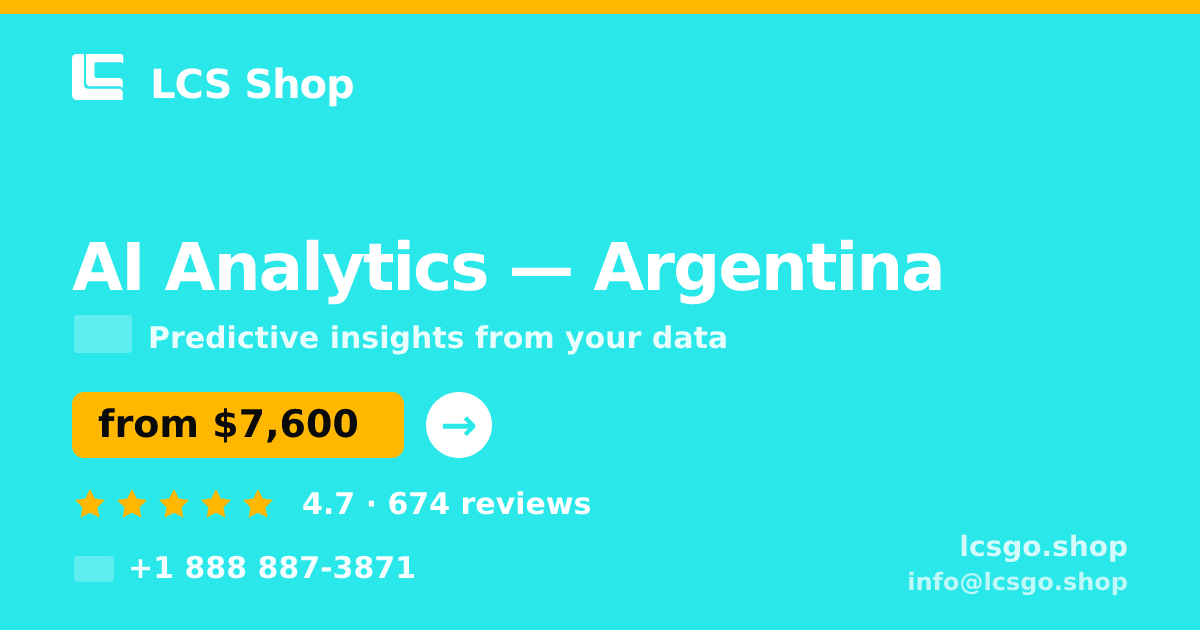 AI Analytics in Argentina — from $7,600, rated 4.7/5 by 674 clients. LCS Shop.