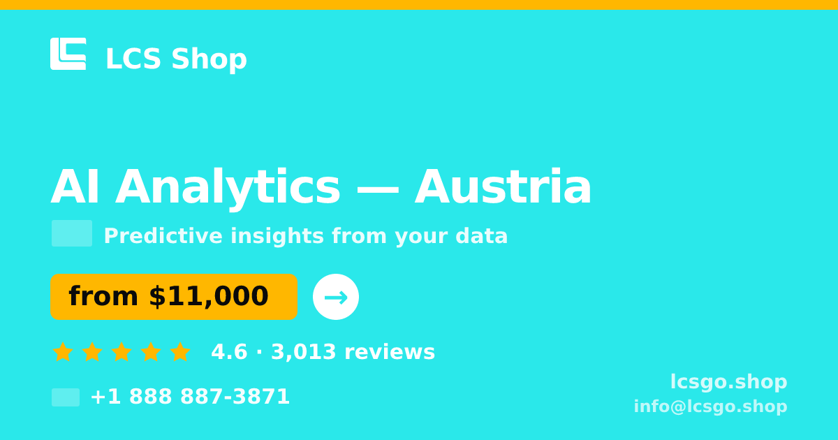 AI Analytics in Austria — from $11,000, rated 4.6/5 by 3013 clients. LCS Shop.