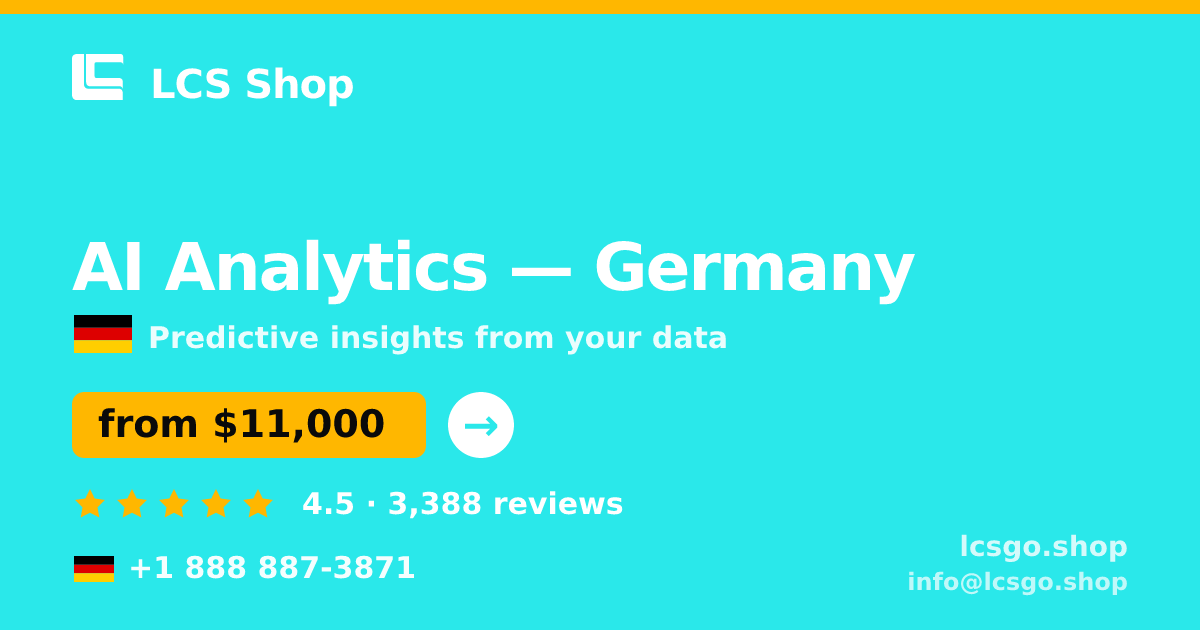 AI Analytics in Germany — from $11,000, rated 4.5/5 by 3388 clients. LCS Shop.