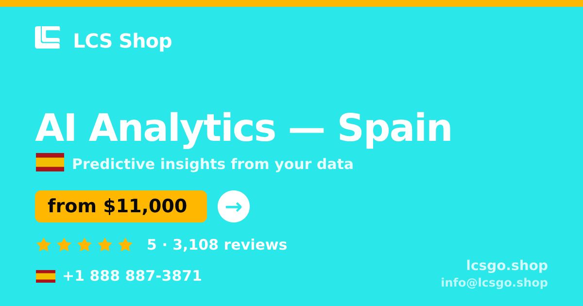 AI Analytics in Spain — from $11,000, rated 5/5 by 3108 clients. LCS Shop.