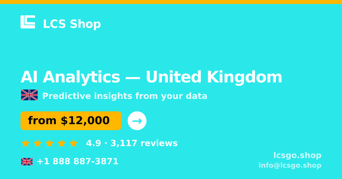 AI Analytics in United Kingdom — from $12,000, rated 4.9/5 by 3117 clients. LCS Shop.
