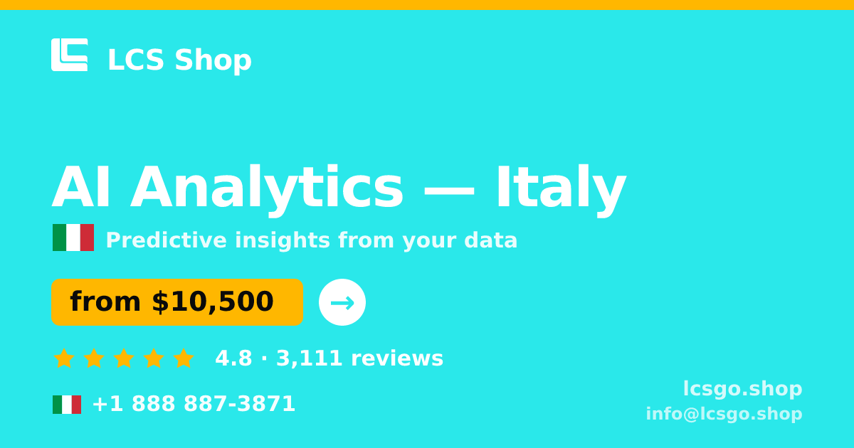 AI Analytics in Italy — from $10,500, rated 4.8/5 by 3111 clients. LCS Shop.