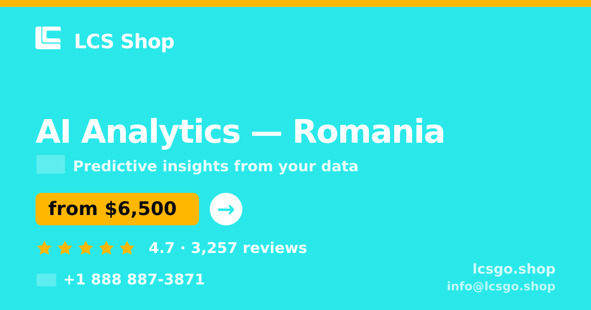 AI Analytics in Romania — from $6,500, rated 4.7/5 by 3257 clients. LCS Shop.
