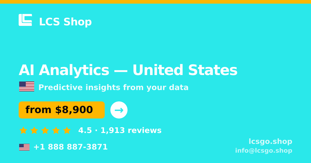 AI Analytics in United States — from $8,900, rated 4.5/5 by 1913 clients. LCS Shop.