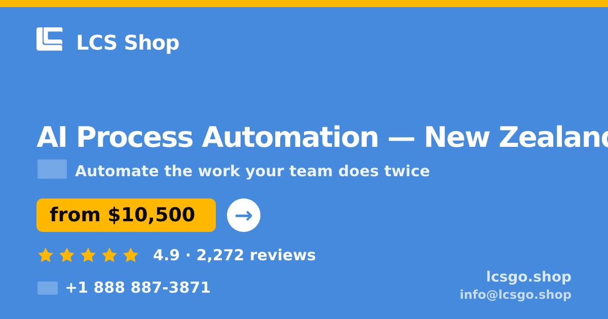 AI Process Automation in Christchurch — from $11,500, rated 5/5 by 2868 clients. LCS Shop.