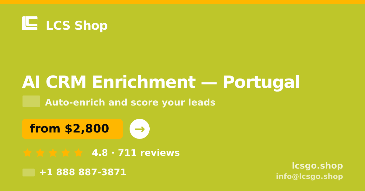 AI CRM Enrichment in Porto — from $2,000/mo, rated 5/5 by 2742 clients. LCS Shop.