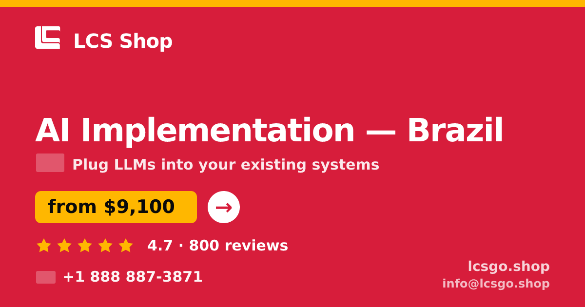 AI Implementation in São Paulo — from $5,600, rated 4.6/5 by 2822 clients. LCS Shop.