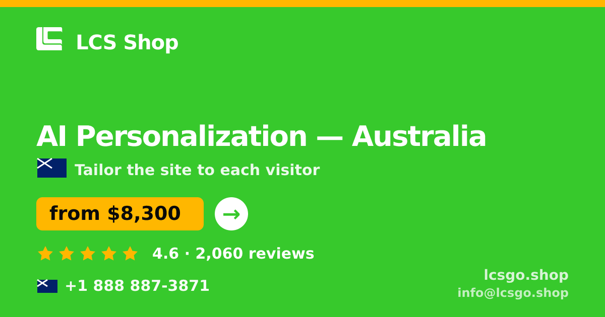 AI Personalization in Perth — from $9,000, rated 4.5/5 by 2970 clients. LCS Shop.