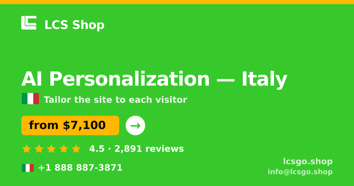 AI Personalization in Milan — from $7,900, rated 4.9/5 by 1858 clients. LCS Shop.
