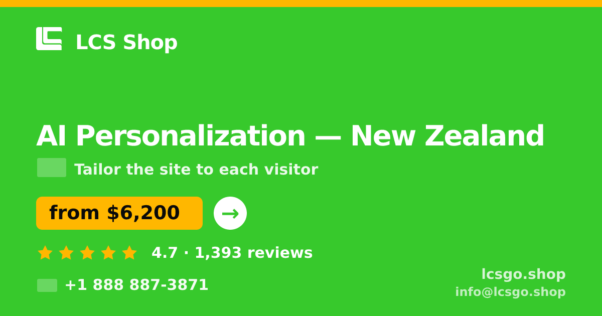 AI Personalization in Auckland — from $8,100, rated 4.8/5 by 3089 clients. LCS Shop.