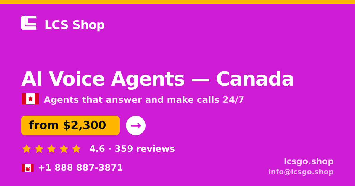 AI Voice Agents in Toronto — from $2,500/mo, rated 4.5/5 by 1623 clients. LCS Shop.