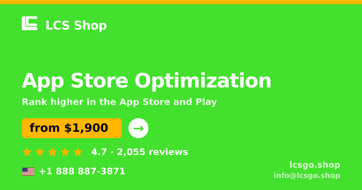 App Store Optimization in the USA — from $1,900/mo, rated 4.7/5 by 2055 clients. LCS Shop.