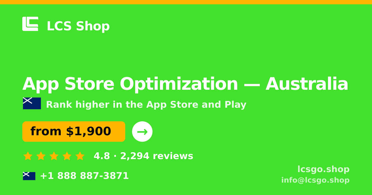 App Store Optimization in Brisbane — from $1,800/mo, rated 4.7/5 by 617 clients. LCS Shop.