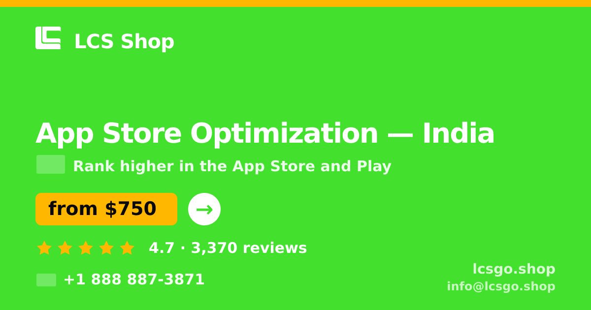 App Store Optimization in Chennai — from $600/mo, rated 4.7/5 by 2839 clients. LCS Shop.