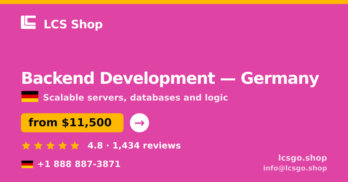 Backend Development in Germany — from $11,500, rated 4.8/5 by 1434 clients. LCS Shop.