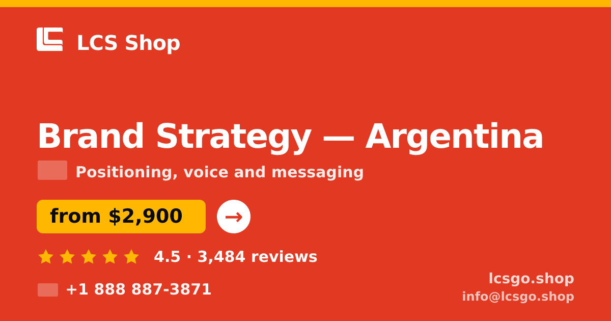 Brand Strategy in Argentina — from $2,900, rated 4.5/5 by 3484 clients. LCS Shop.