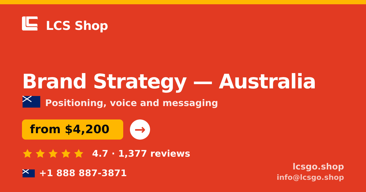 Brand Strategy in Australia — from $4,200, rated 4.7/5 by 1377 clients. LCS Shop.