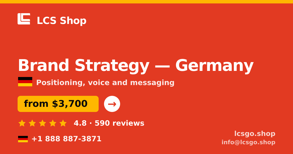 Brand Strategy in Germany — from $3,700, rated 4.8/5 by 590 clients. LCS Shop.
