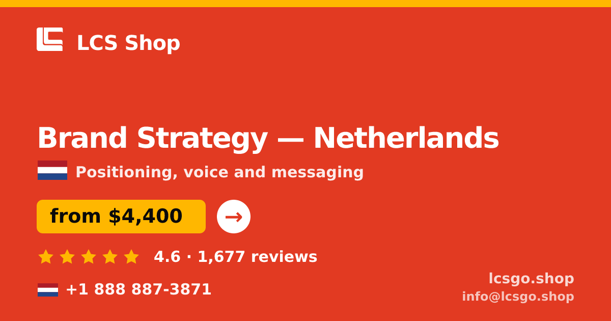 Brand Strategy in Netherlands — from $4,400, rated 4.6/5 by 1677 clients. LCS Shop.