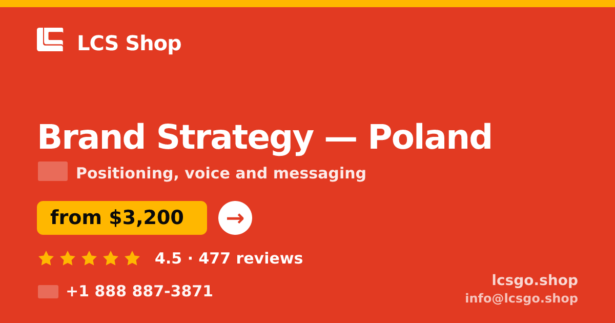 Brand Strategy in Poland — from $3,200, rated 4.5/5 by 477 clients. LCS Shop.