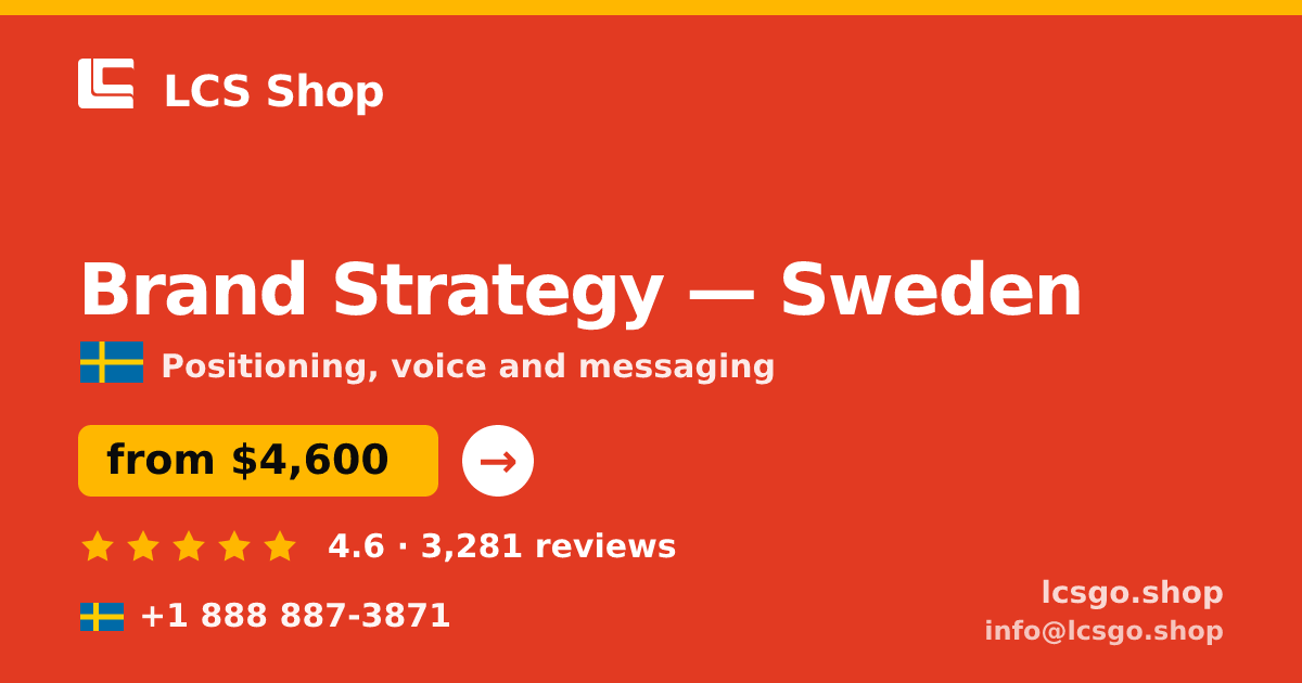 Brand Strategy in Malmö — from $4,000, rated 4.7/5 by 1894 clients. LCS Shop.