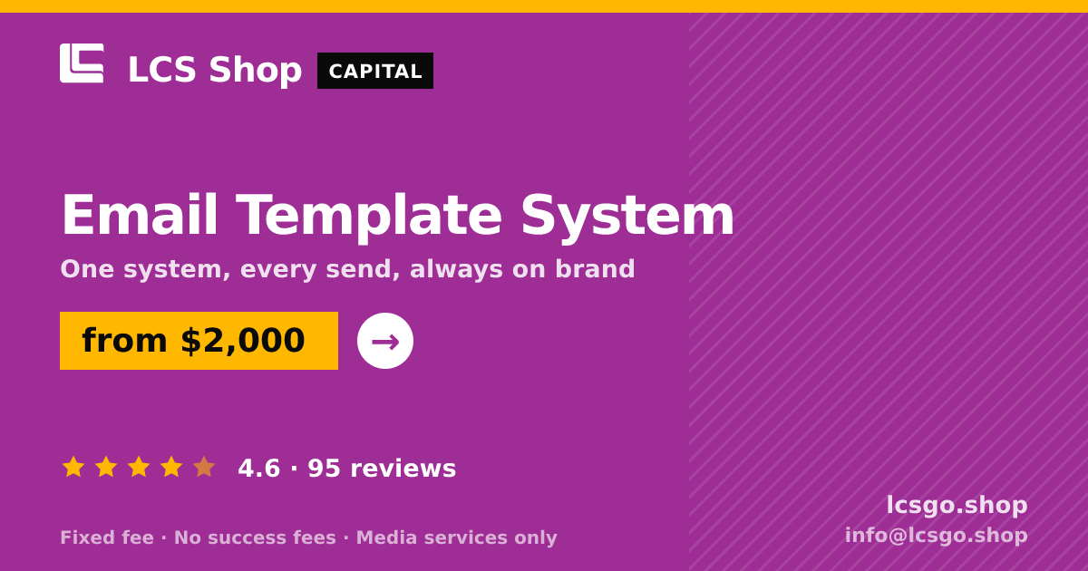 Email Template System — from $2,000, rated 4.6/5 across 95 reviews. LCS Shop.