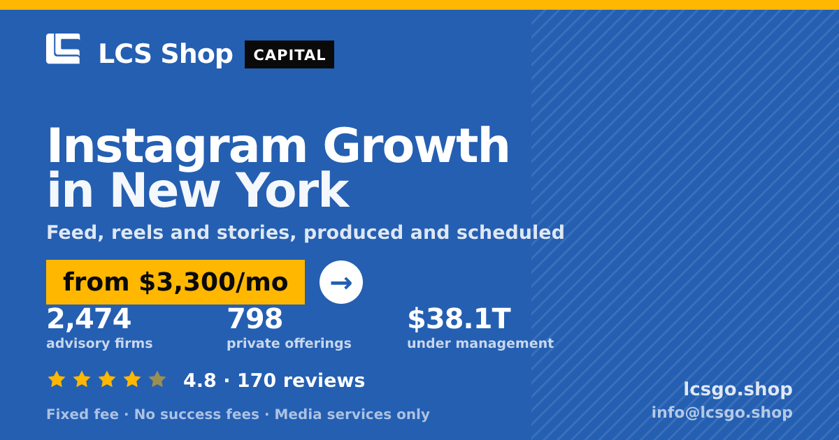 Instagram Growth in New York — from $3,300/mo, rated 4.8/5 across 170 reviews. LCS Shop.