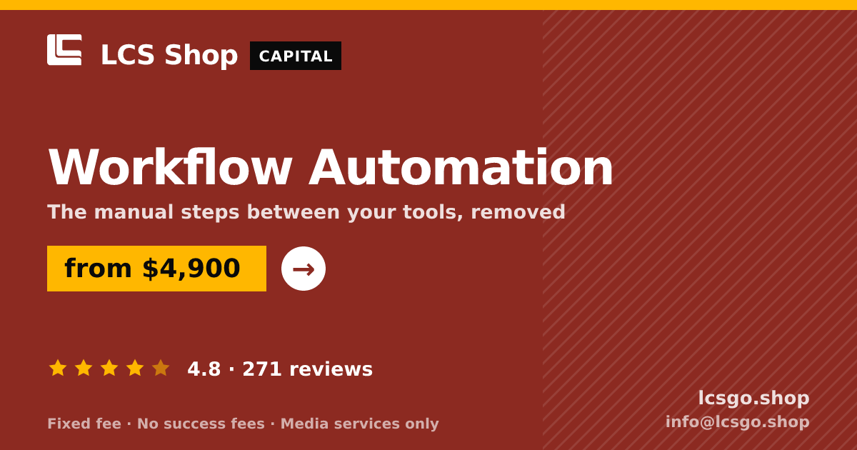 Workflow Automation — from $4,900, rated 4.8/5 across 271 reviews. LCS Shop.