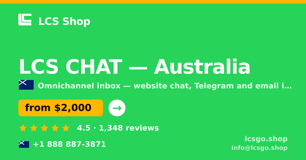 LCS CHAT in Australia — from $2,000/mo, rated 4.5/5 by 1348 clients. LCS Shop.