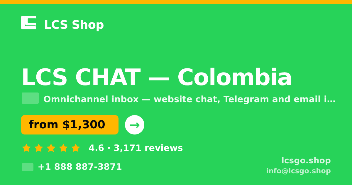 LCS CHAT in Colombia — from $1,300/mo, rated 4.6/5 by 3171 clients. LCS Shop.