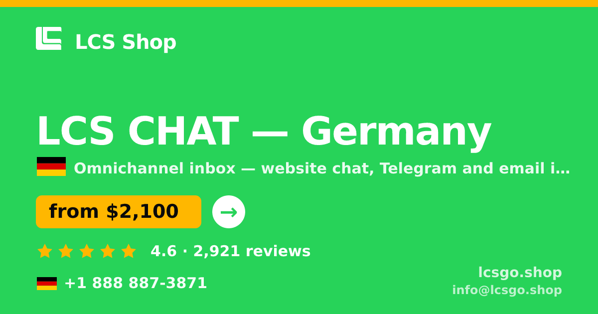 LCS CHAT in Germany — from $2,100/mo, rated 4.6/5 by 2921 clients. LCS Shop.