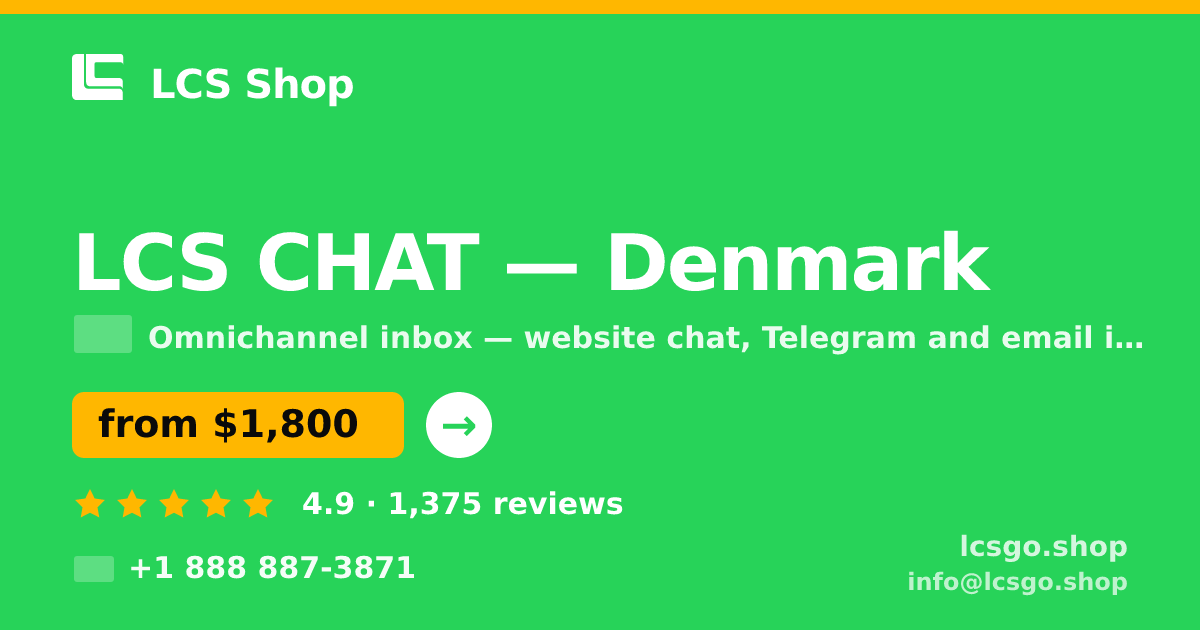 LCS CHAT in Denmark — from $1,800/mo, rated 4.9/5 by 1375 clients. LCS Shop.
