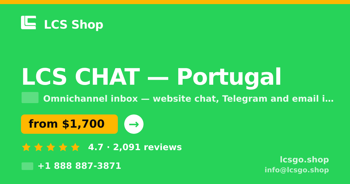 LCS CHAT in Lisbon — from $1,500/mo, rated 4.8/5 by 2061 clients. LCS Shop.