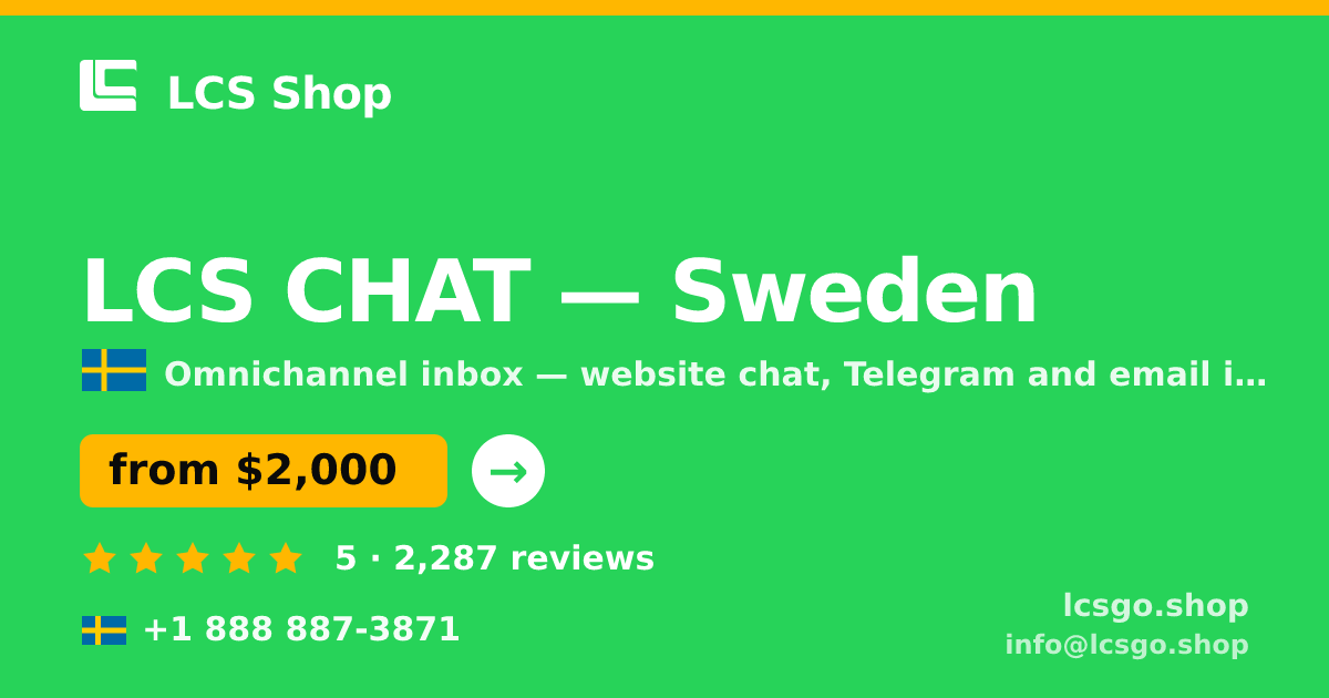 LCS CHAT in Malmö — from $2,300/mo, rated 4.5/5 by 1539 clients. LCS Shop.