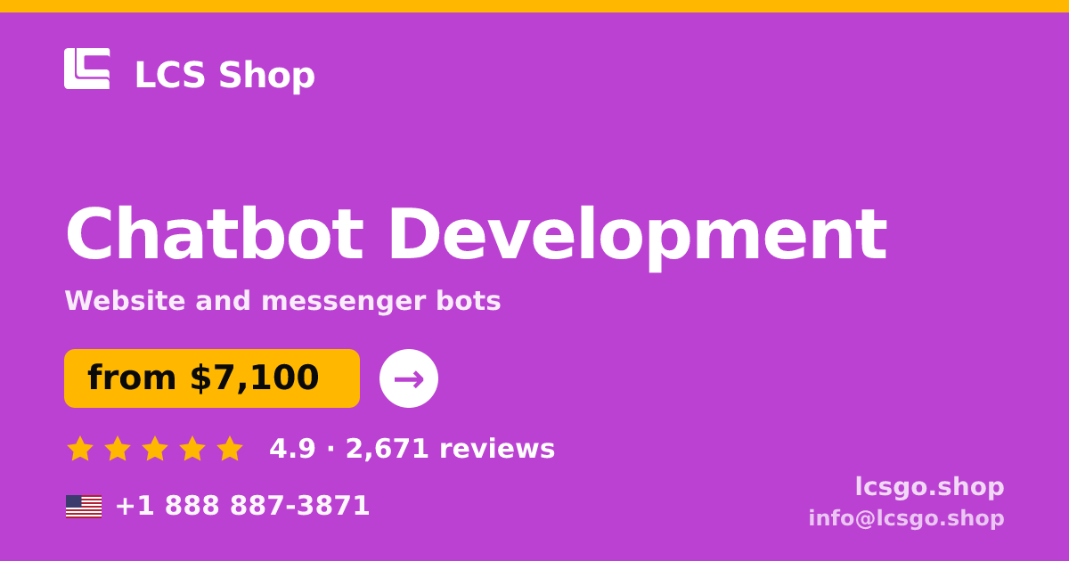 Chatbot Development in the USA — from $7,100, rated 4.9/5 by 2671 clients. LCS Shop.