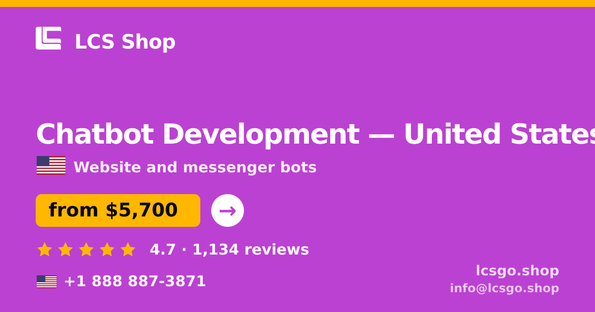 Chatbot Development in Seattle — from $6,600, rated 4.8/5 by 1724 clients. LCS Shop.