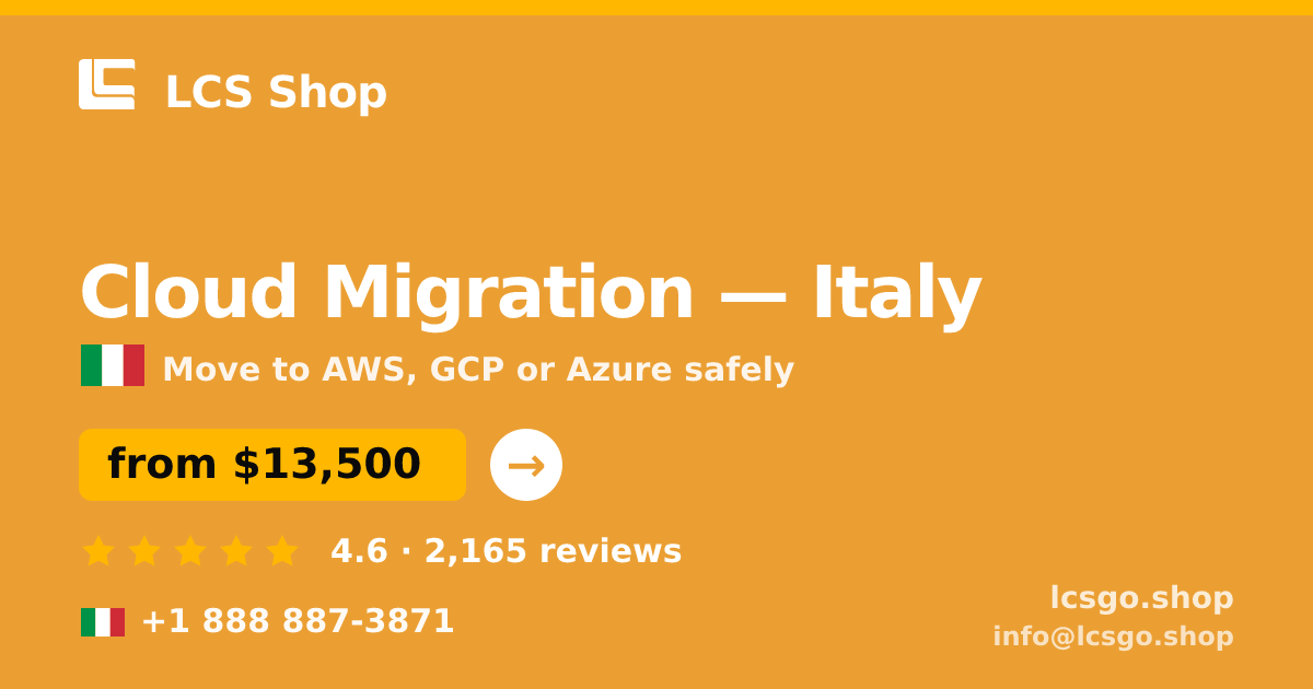 Cloud Migration in Naples — from $11,000, rated 4.9/5 by 1073 clients. LCS Shop.
