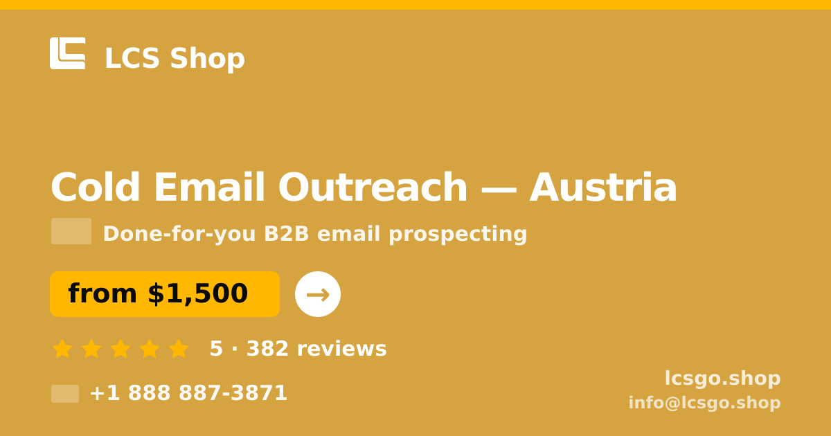 Cold Email Outreach in Vienna — from $1,700/mo, rated 4.5/5 by 1173 clients. LCS Shop.