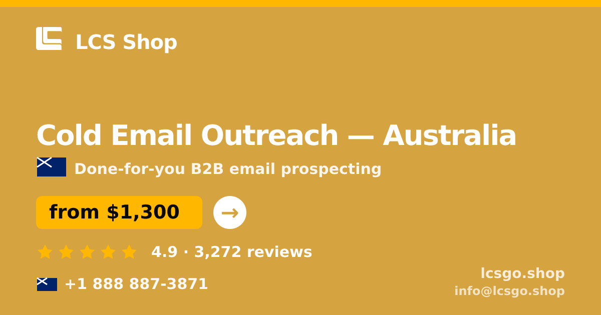 Cold Email Outreach in Melbourne — from $1,800/mo, rated 4.5/5 by 1123 clients. LCS Shop.