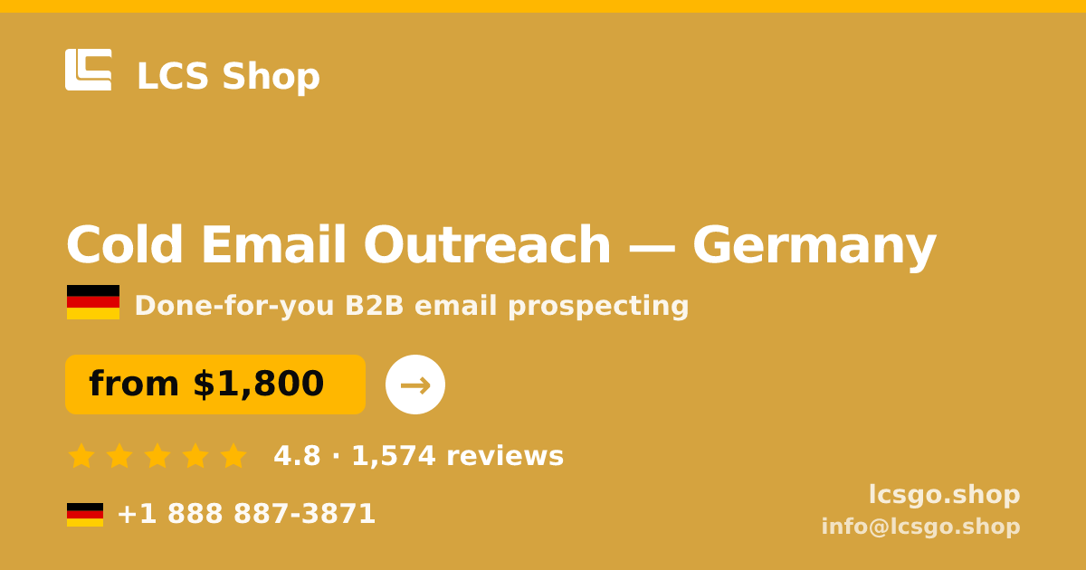 Cold Email Outreach in Berlin — from $1,500/mo, rated 4.8/5 by 427 clients. LCS Shop.