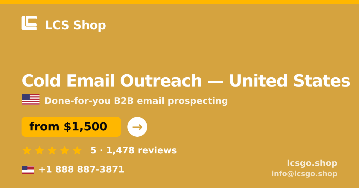Cold Email Outreach in Los Angeles — from $2,100/mo, rated 5/5 by 2351 clients. LCS Shop.