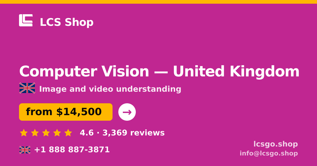 Computer Vision in United Kingdom — from $14,500, rated 4.6/5 by 3369 clients. LCS Shop.