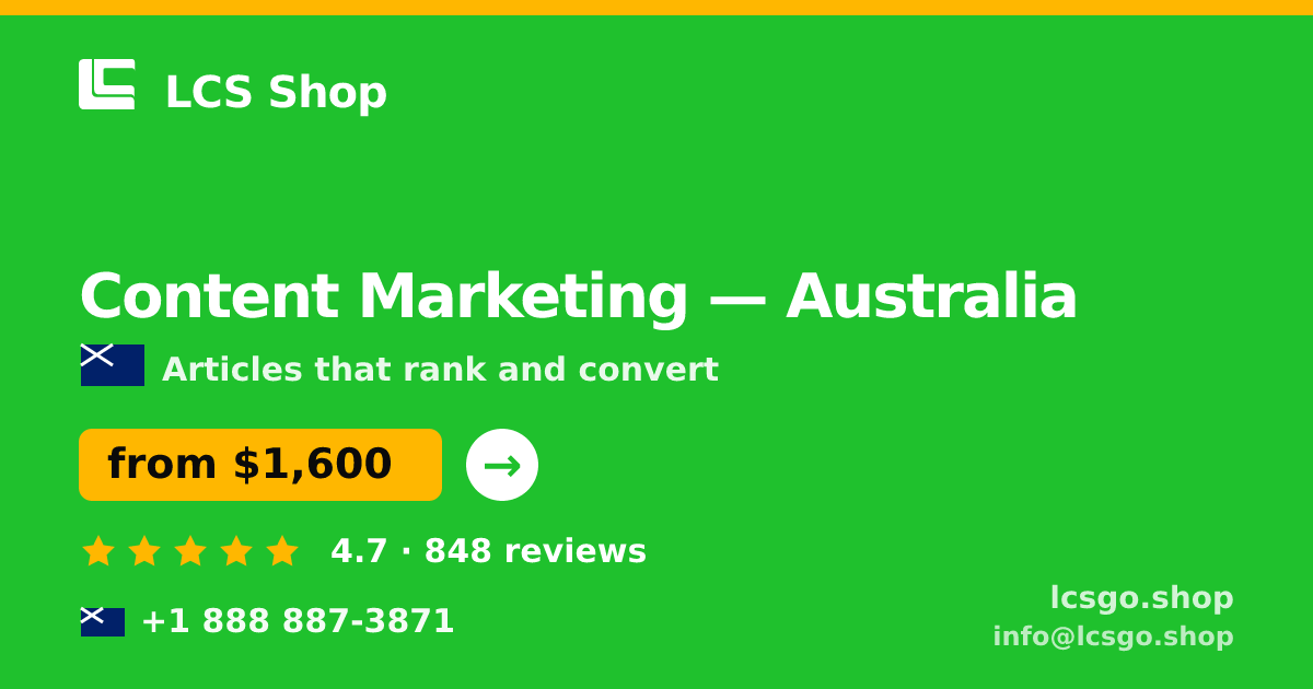 Content Marketing in Perth — from $1,800/mo, rated 4.7/5 by 2577 clients. LCS Shop.