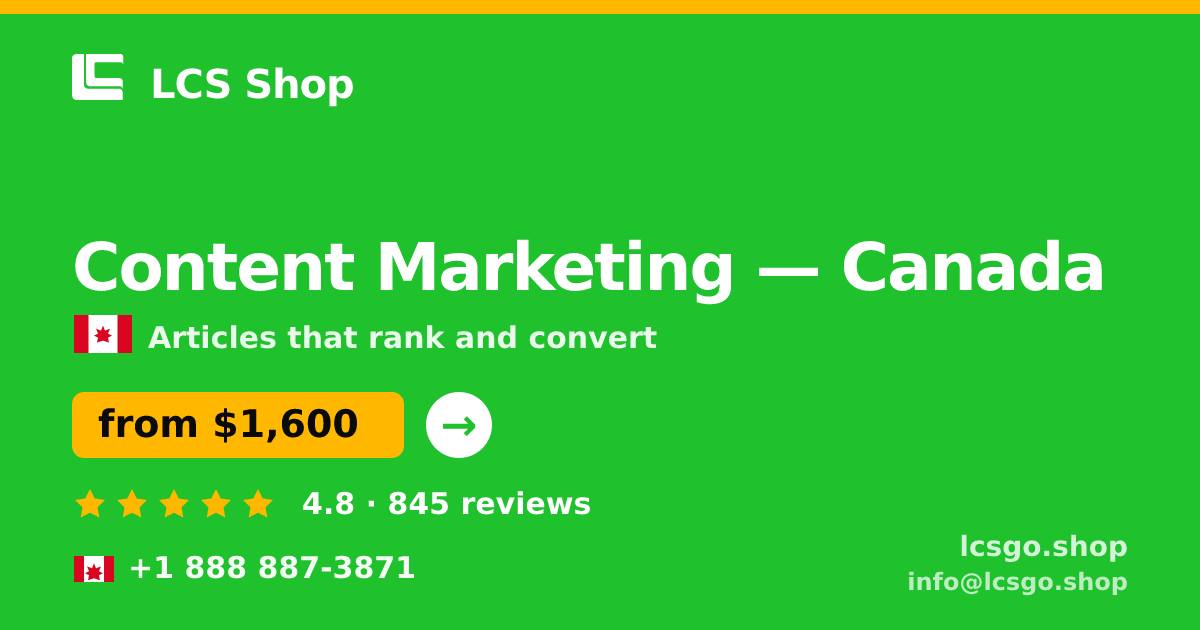 Content Marketing in Calgary — from $1,300/mo, rated 4.9/5 by 1786 clients. LCS Shop.
