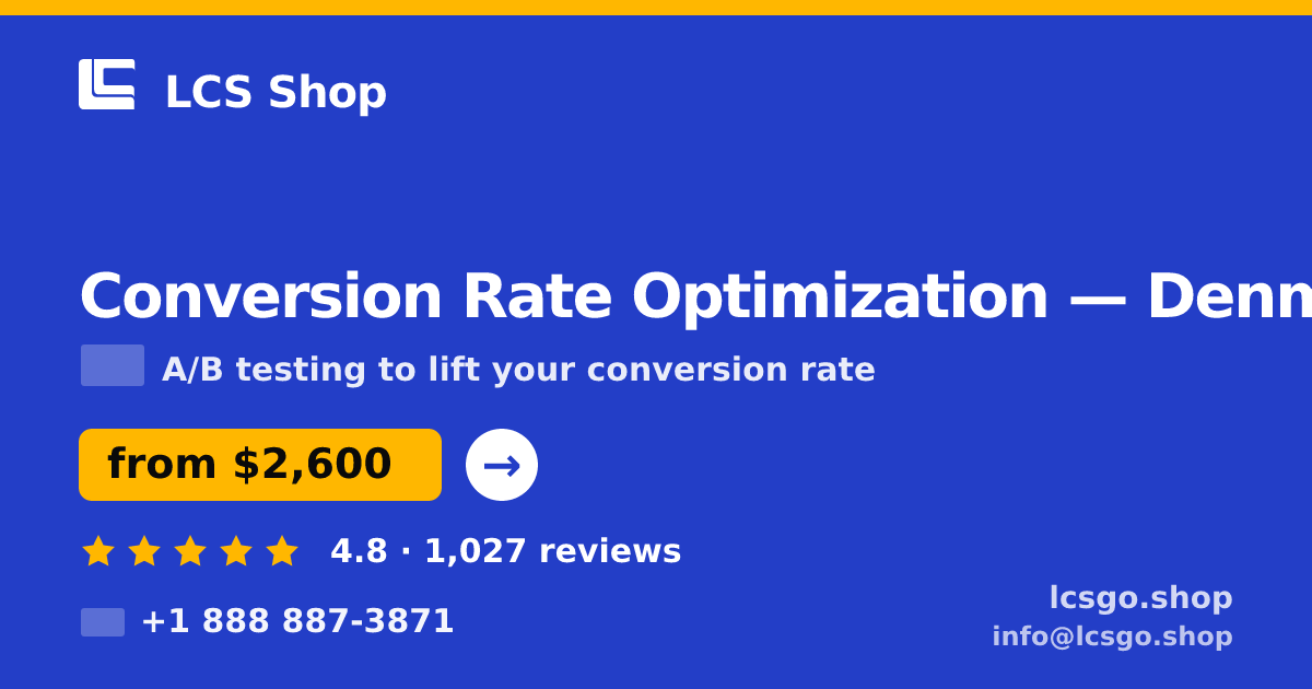 Conversion Rate Optimization in Denmark — from $2,600/mo, rated 4.8/5 by 1027 clients. LCS Shop.