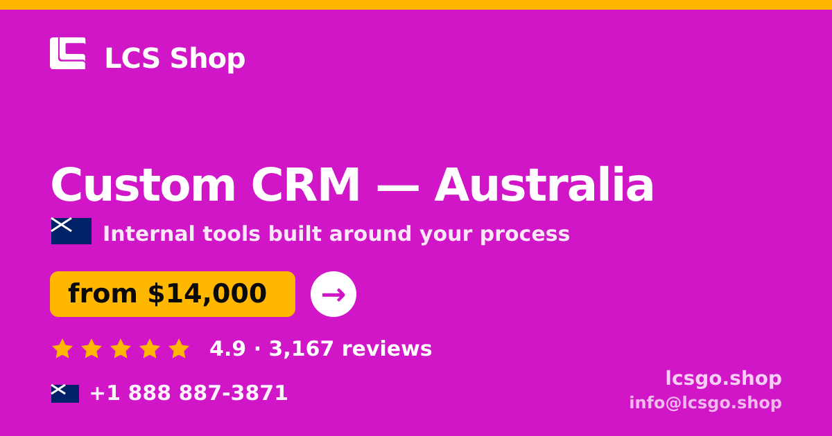 Custom CRM in Sydney — from $14,500, rated 4.8/5 by 3276 clients. LCS Shop.