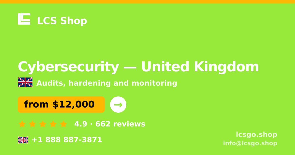 Cybersecurity in Edinburgh — from $11,500, rated 4.9/5 by 807 clients. LCS Shop.